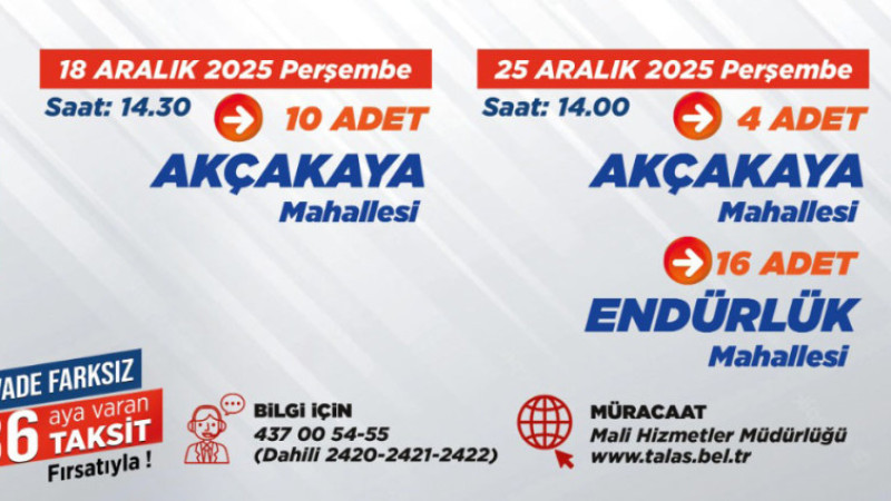 Akçakaya ve Endürlük’te 30 Prestijli Parsel İhaleyle Satışta