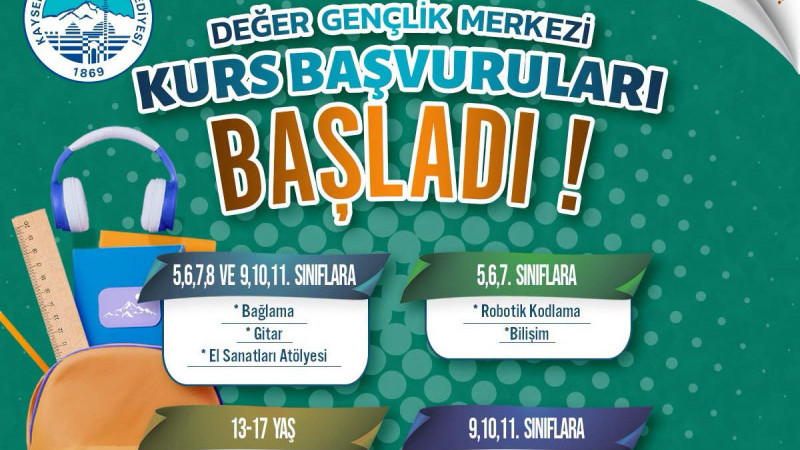 Büyükşehir’in Değer Gençlik Merkezi’nde Kurs Başvuruları Başladı